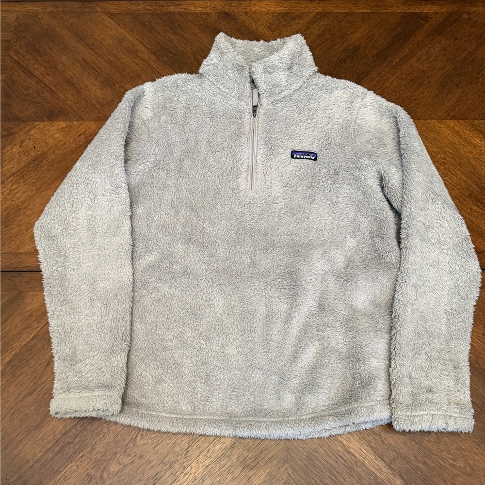 Patagonia Los Gatos 1/4 Zip Fleece Pullover Light Grey Womens Large 25235